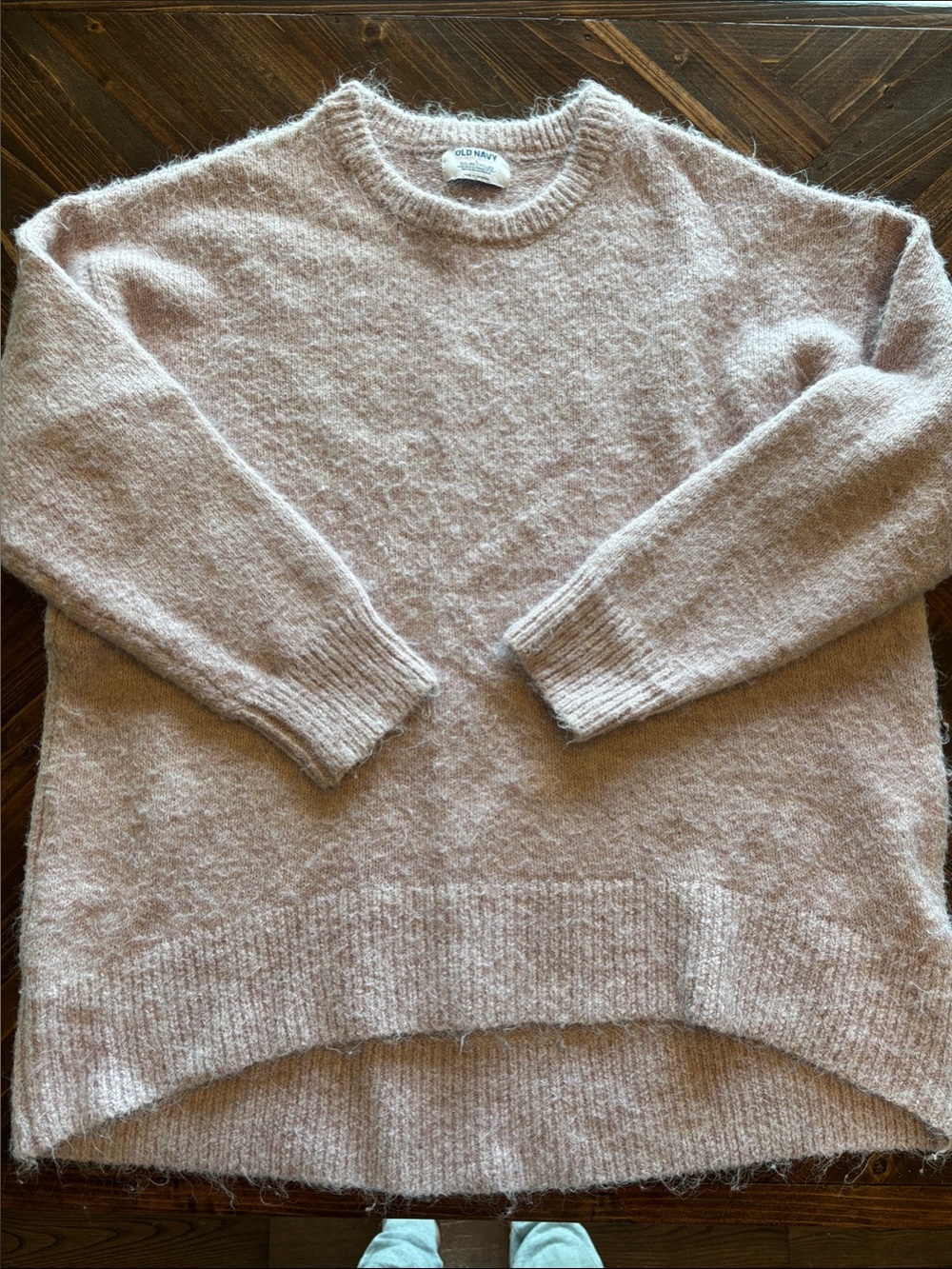 Old Navy Women's Soft Fuzzy Crewneck Sweater - Blush Pink